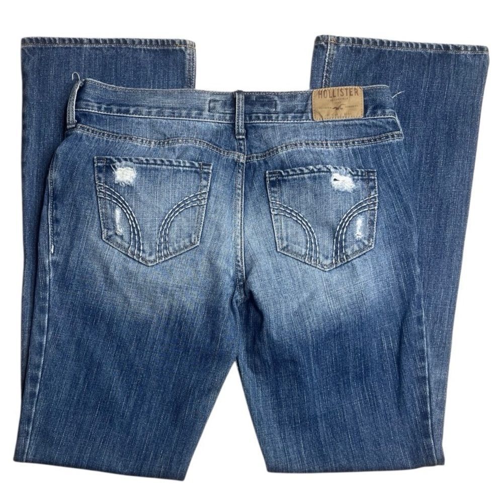 Hollister Classic Blue Denim Distressed Jeans Size 5 Short - Picture 3 of 6